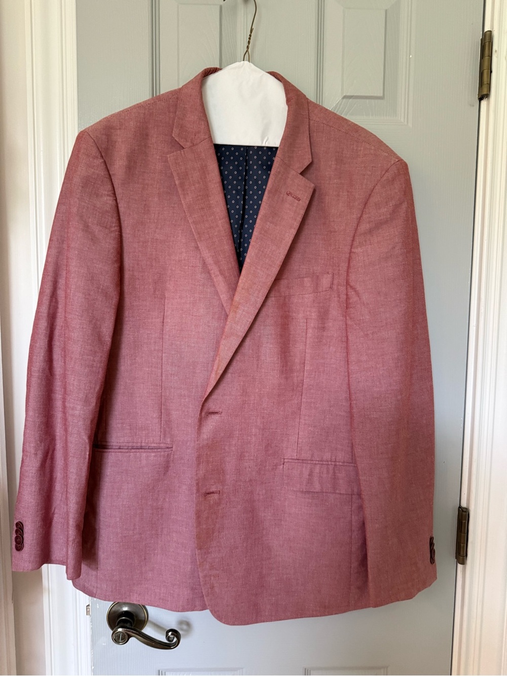 Tommy Hilfiger Salmon (Reddish Pink) Linen-Blend Sport Coat